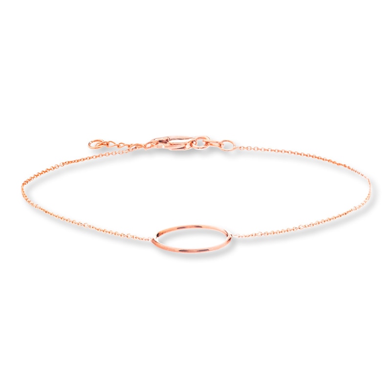 Main Image 1 of Circle Bracelet 14K Rose Gold 7.5&quot;