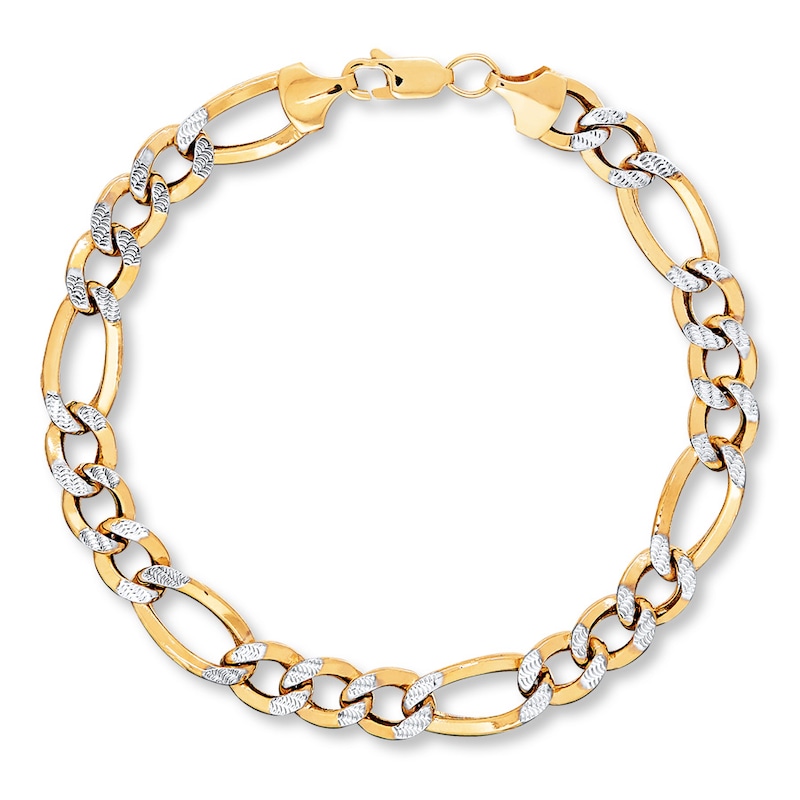 Main Image 1 of Link Bracelet Semi-Solid 10K Yellow Gold 8&quot;