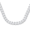Thumbnail Image 0 of Solid Curb Chain Bracelet 14K White Gold 8.5"