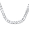 Thumbnail Image 1 of 6.5mm Curb Chain Bracelet Solid 14K White Gold 8.5&quot;