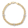 Thumbnail Image 0 of Hollow Rope Chain Bracelet Round Diamonds 10K Two-Tone Gold 7.5"