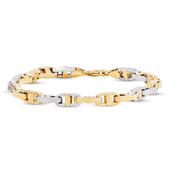 Kay Men's Marina Link Bracelet 10K Two-Tone Gold 8.5