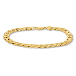 Cuban Curb Chain Bracelet 14K Yellow Gold 9&quot; Length