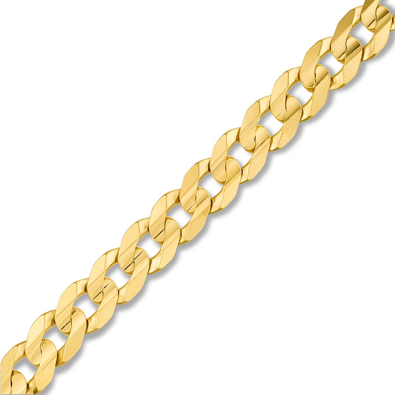 Main Image 2 of Cuban Curb Chain Bracelet Solid 14K Yellow Gold 9&quot;