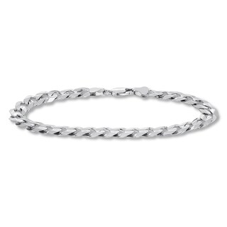 Men S Cuban Curb Chain Bracelet 10k White Gold 9 Length Kay Men S Cuban Curb Chain Bracelet 10k White Gold 9 Length Kay