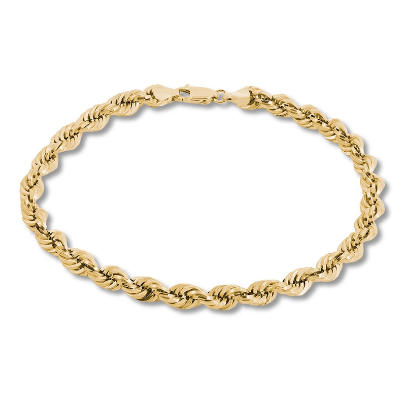 Main Image 1 of Hollow Rope Chain Bracelet 14K Yellow Gold 8.5&quot; Length