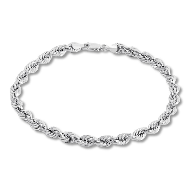 trui Maxim lezing Rope Chain Bracelet 14K White Gold 8" Length | Kay