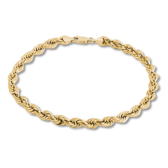 Rope Chain Bracelet 14K Gold 8" Length