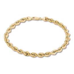 Rope Chain Bracelet 14K Yellow Gold 8&quot; Length