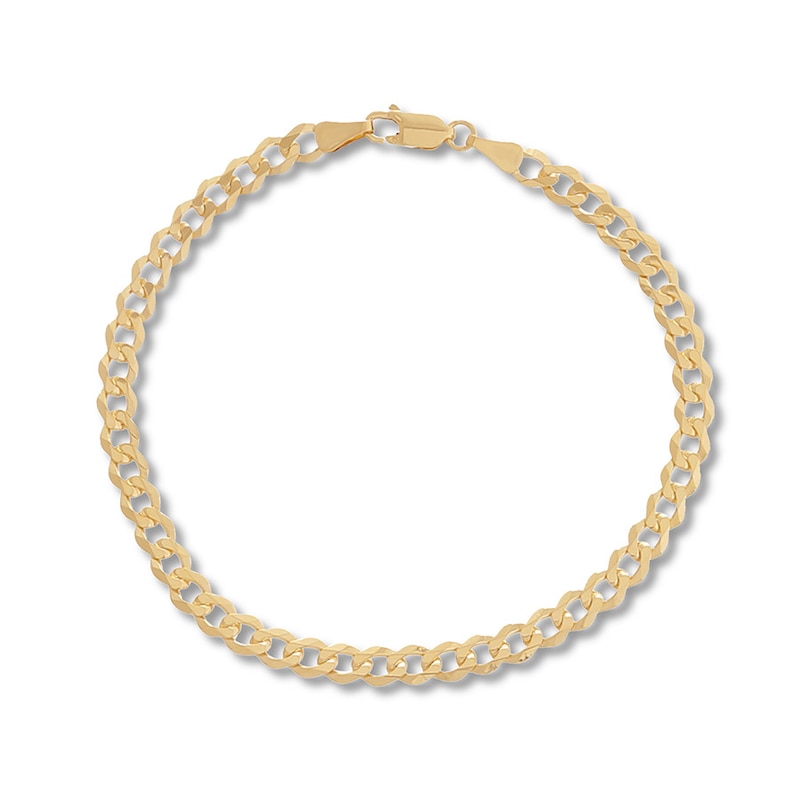 Main Image 1 of 4.95mm Curb Chain Bracelet Solid 14K Yellow Gold 8.5&quot;