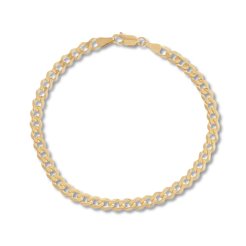 Solid Curb Chain Bracelet 14K Yellow Gold 8.5"