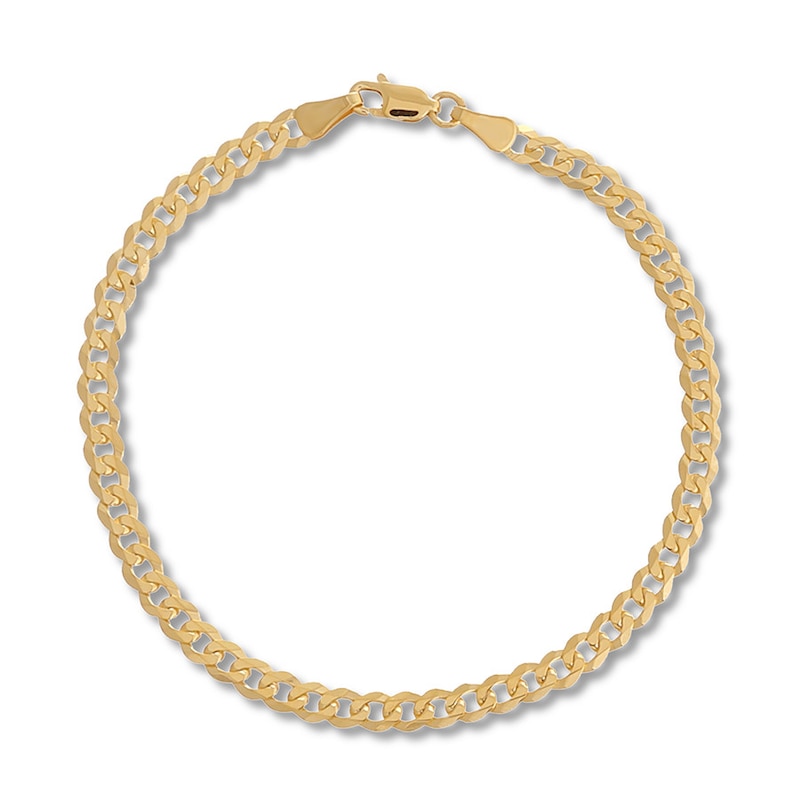 Main Image 1 of Curb Chain Bracelet Solid 14K Yellow Gold 8&quot;