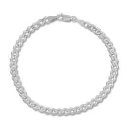 Curb Chain Bracelet 3.7mm 14K White Gold 8.5&quot;