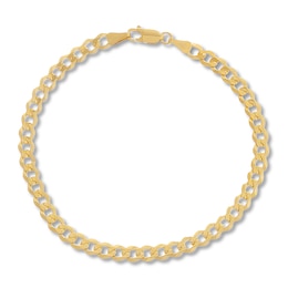 Curb Chain Bracelet 3.7mm Solid 14K Yellow Gold 8&quot;