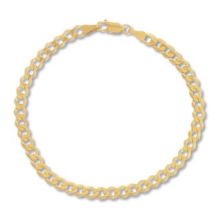 3.7mm Curb Chain Bracelet Solid 14K Yellow Gold 8"