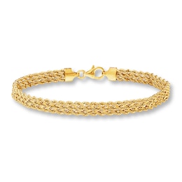 Triple Rope Bracelet Hollow 10K Yellow Gold 7.5"
