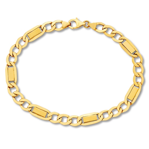 Hollow Link Chain Bracelet 10K Yellow Gold 8.5"