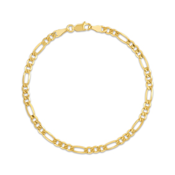 Figaro Link Bracelet 3.9mm Solid 14K Yellow Gold 8"