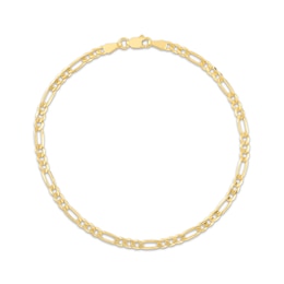 Figaro Link Bracelet 3.2mm Solid 14K Yellow Gold 8"