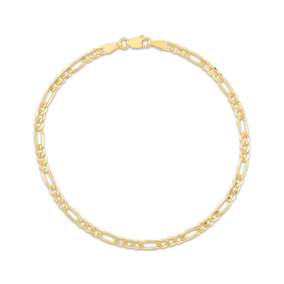 Figaro Link Bracelet 3.2mm Solid 14K Yellow Gold 8"