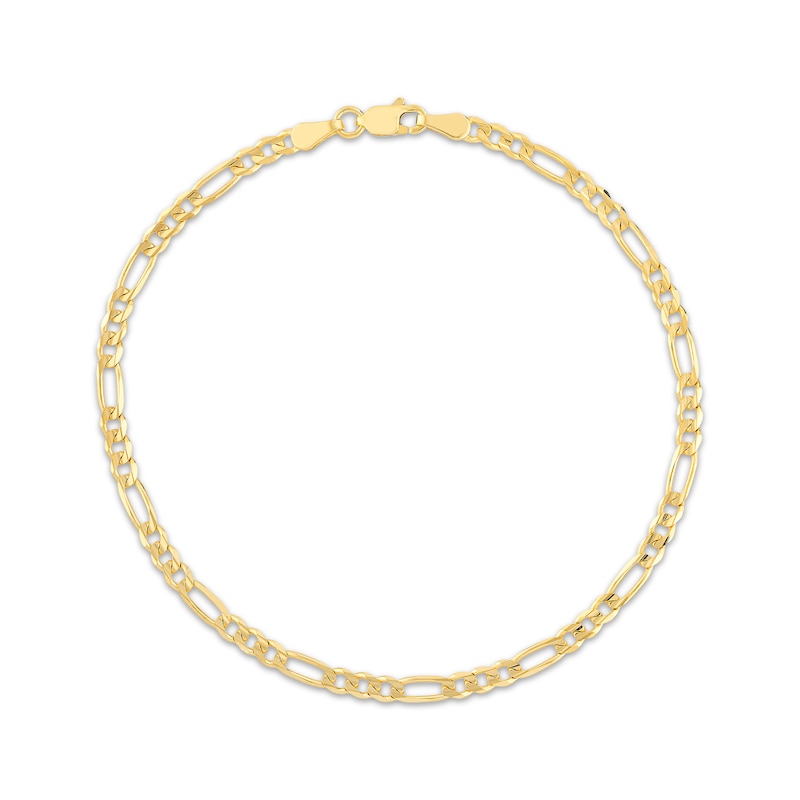 Main Image 1 of Figaro Link Bracelet 3.2mm Solid 14K Yellow Gold 8&quot;