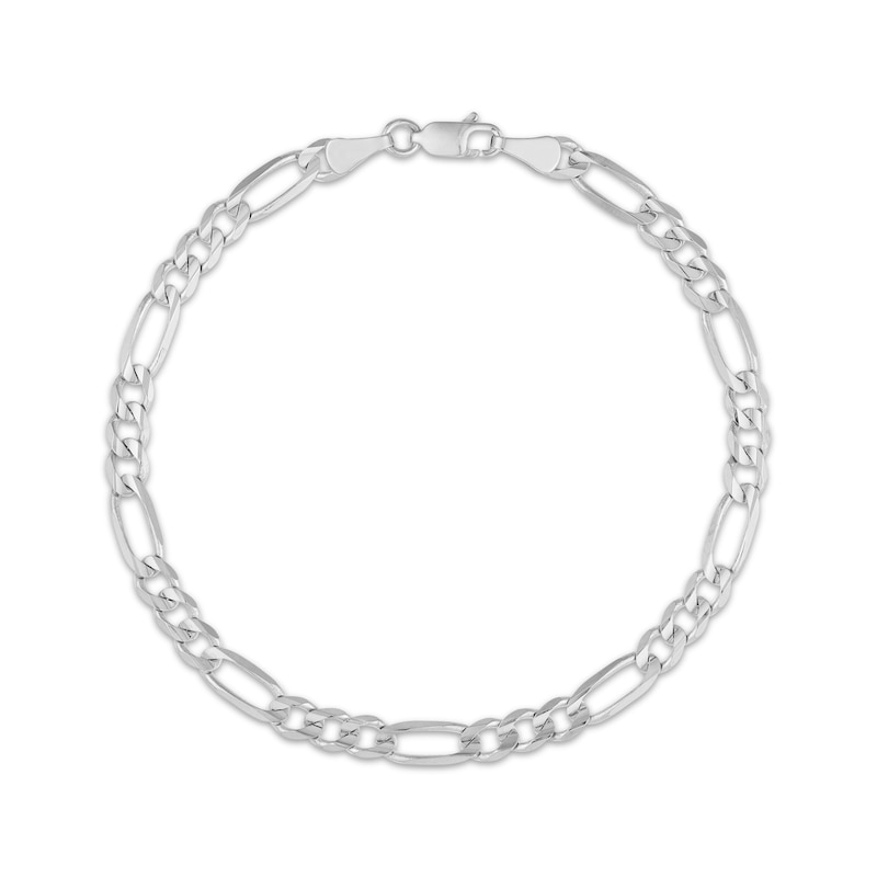 Main Image 1 of Figaro Link Bracelet 4.75mm Solid 14K White Gold 8&quot;
