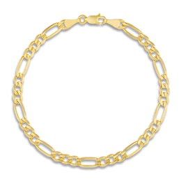 Figaro Link Bracelet 4.75mm Solid 14K Yellow Gold 8"