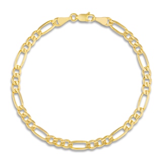 Figaro Link Bracelet 4.75mm Solid 14K Yellow Gold 8"