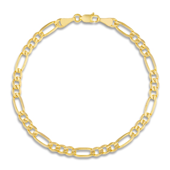 Figaro Link Bracelet 4.75mm Solid 14K Yellow Gold 8"