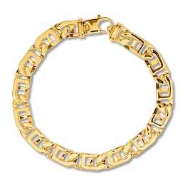 Link Bracelet Solid 14K Yellow Gold 8.5"