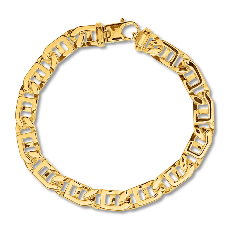 Solid Link Bracelet 14K Yellow Gold 8.5"