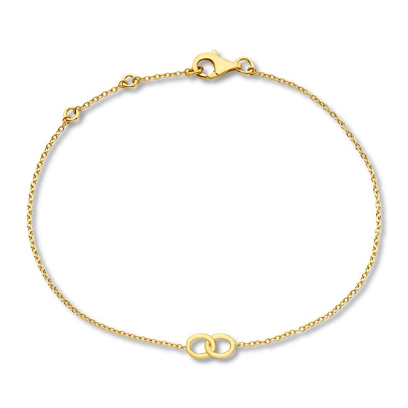 Circle Bracelet 10K Yellow Gold Adjustable 7.5"