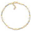 Thumbnail Image 1 of Solid 10K Two-Tone Gold Anklet Adjustable 10&quot;
