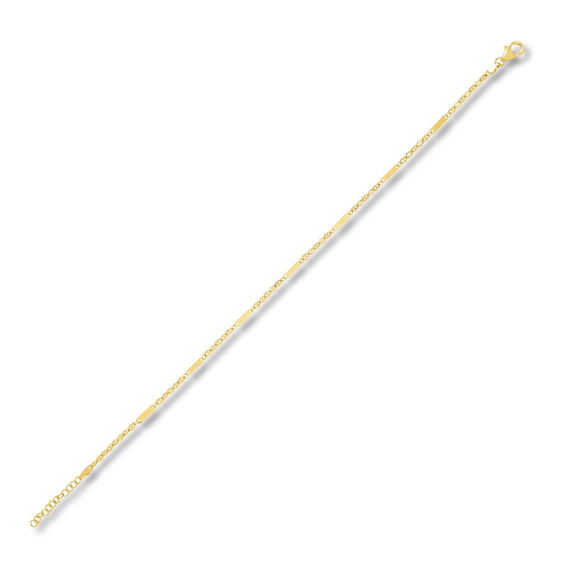 Main Image 2 of Hollow 10K Yellow Gold Anklet 10&quot;