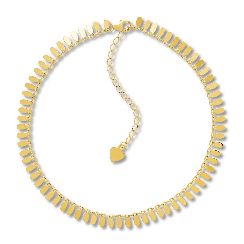 Main Image 1 of Solid 10K Yellow Gold Anklet Adjustable 10&quot;