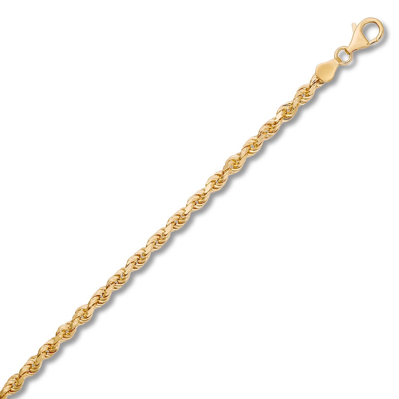 Textured Solid Rope Chain Bracelet 10K Yellow Gold 8.5"