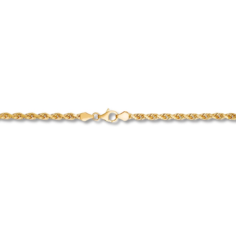 Textured Solid Rope Chain Bracelet 10K Yellow Gold 8.5"