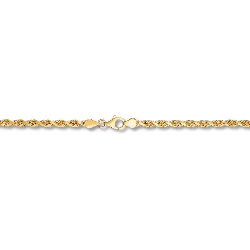 Main Image 3 of Textured 5mm Rope Chain Bracelet Solid 10K Yellow Gold 8.5&quot;