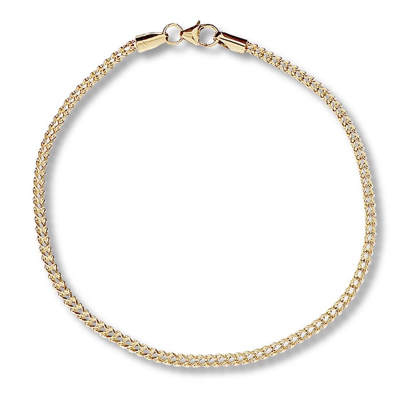 Franco Chain Bracelet Hollow 14K Yellow Gold 8"