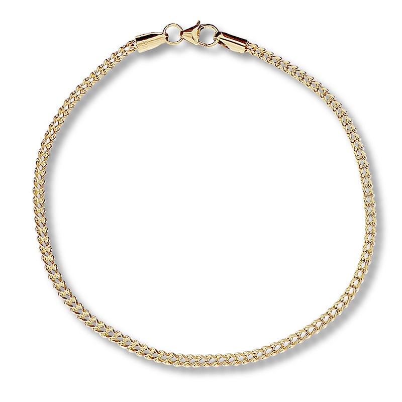 Hollow Franco Chain Bracelet 14K Yellow Gold 8"