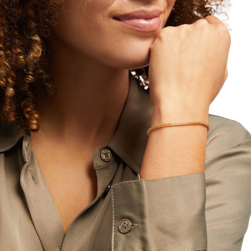 Main Image 2 of Franco Chain Bracelet Hollow 14K Yellow Gold 8&quot;