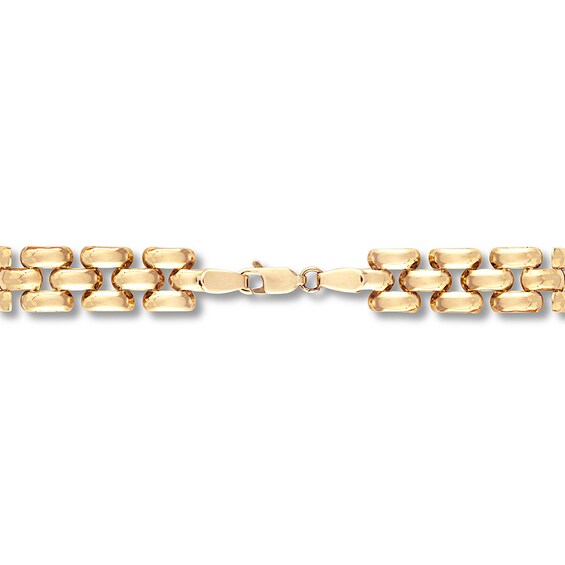 panther chain bracelet 10k yellow gold 75" length