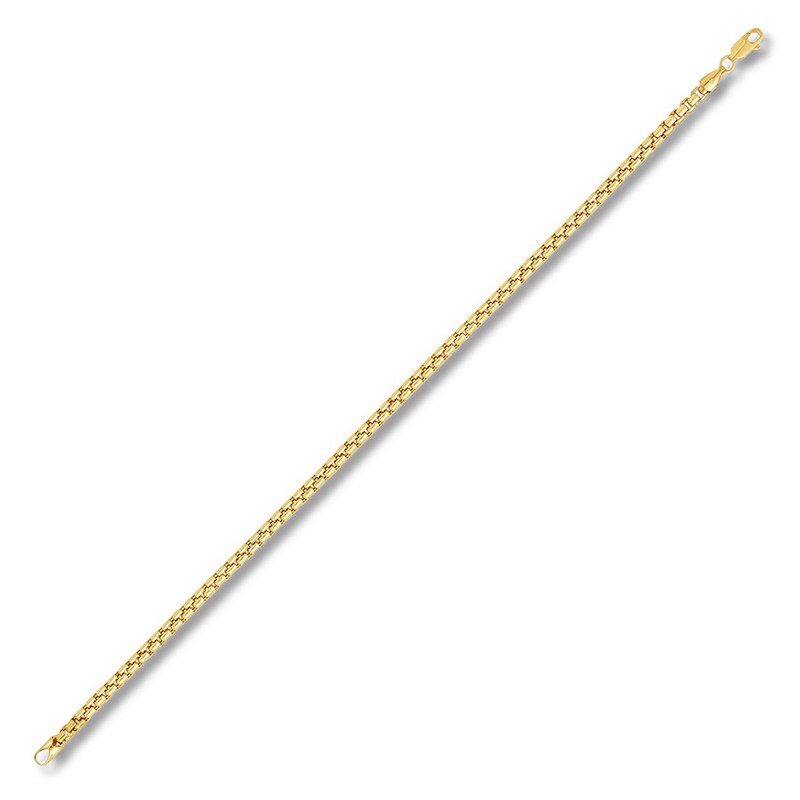 Main Image 2 of Box Chain Bracelet Hollow 10K Yellow Gold 9&quot;