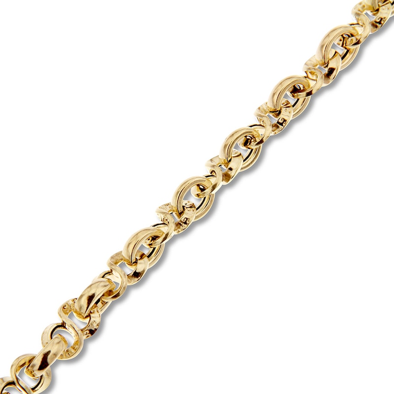 Hollow Link Chain Bracelet 10K Yellow Gold 7.5"