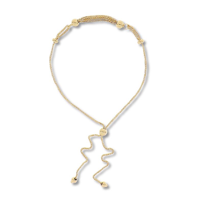 Main Image 1 of Wheat Chain Bolo Bracelet 10K Yellow Gold 9.5&quot;