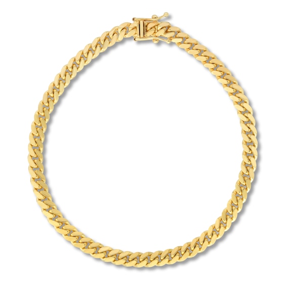 Solid Cuban Link Bracelet 14K Yellow Gold 8.5