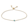 Thumbnail Image 1 of Petite Disc Bolo Bracelet 14K Yellow Gold & Blue Enamel 9.5&quot;