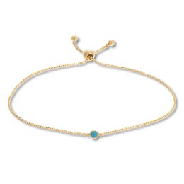 Petite Disc Bolo Bracelet 14K Yellow Gold & Blue Enamel 9.5&quot;