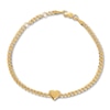 Thumbnail Image 0 of Heart Curb Chain Bracelet 14K Yellow Gold 7.25"