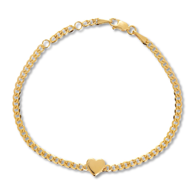 Heart of Gold String of Love Bracelet - 14K Yellow Gold